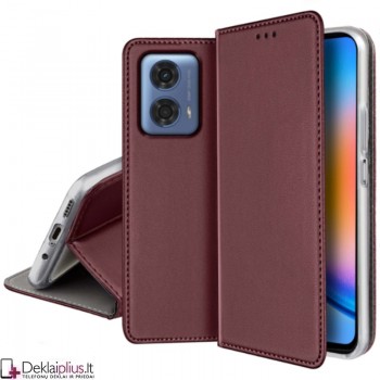 Telone dirbtinos odos dėklas - bordo spalvos (Motorola Moto E14)